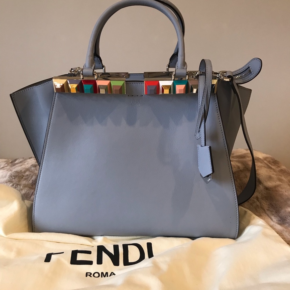 Fendi Leather Studded 3Jours Satchel